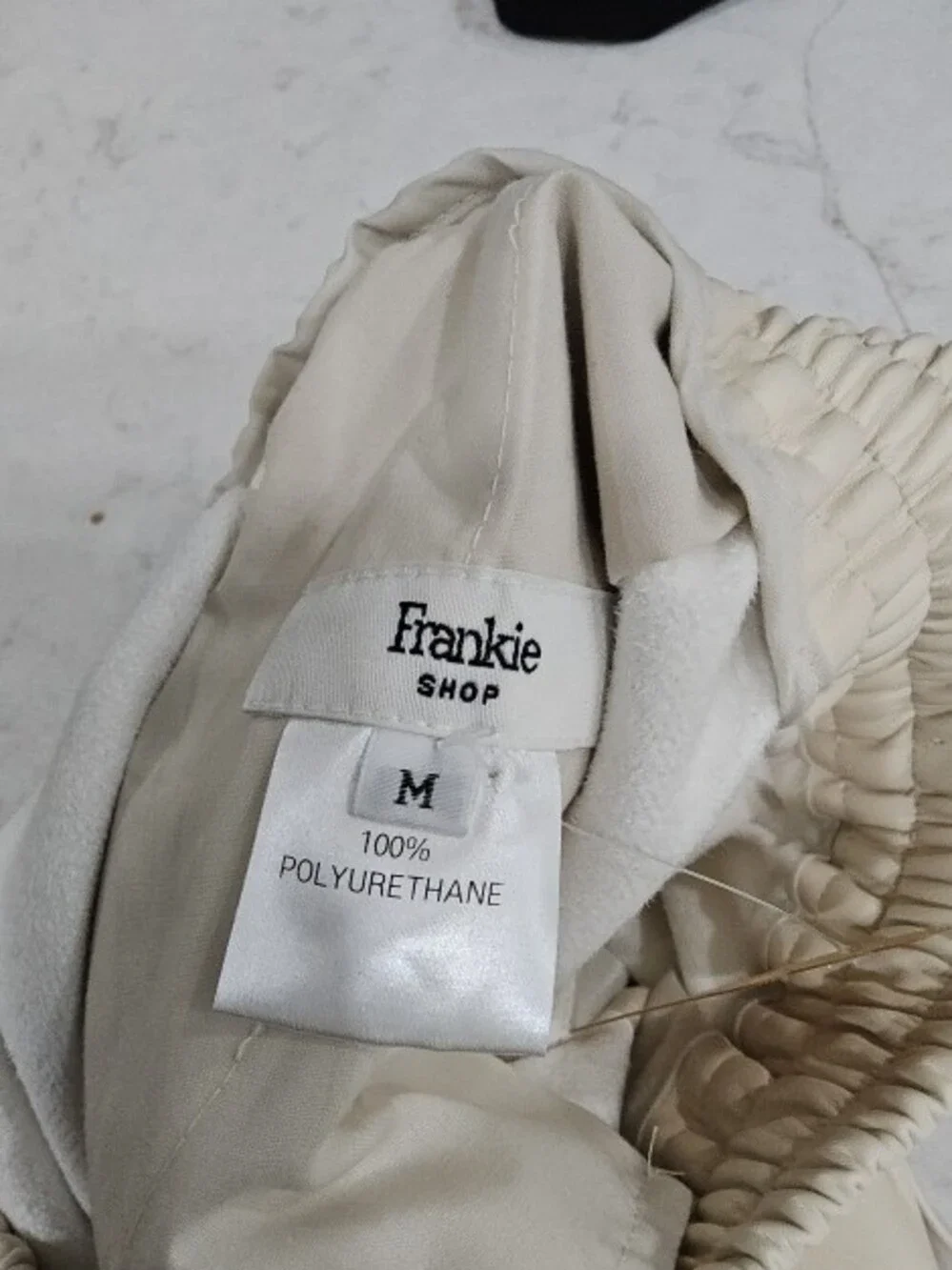 The Frankie Shop Cream Drawstring Athletic Shorts
